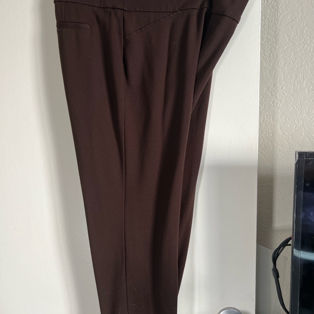 Charter Club Brown Straight Leg Ponte Pants Elegant High-Waisted Design